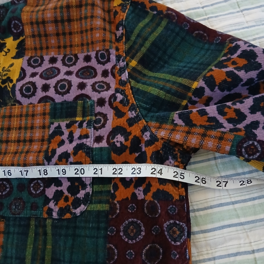 Corduroy Multi Print Patchwork Shacket - image 6
